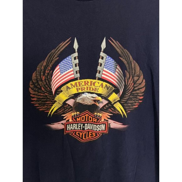Harley Davidson XL Sleeveless Tee T-shirt Vegas Flag Eagle American Pride - Picture 6 of 7
